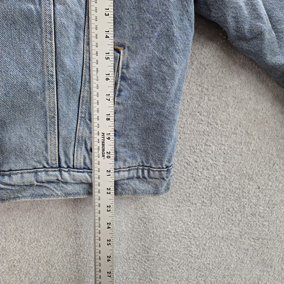 Levi's Women Jacket XL Blue Denim Jean Jacket Sherpa Lined Trucker - Picture 8 of 12
